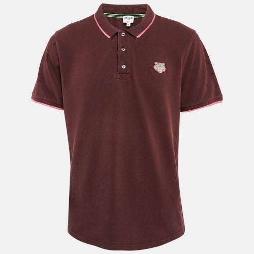 Kenzo Burgundy Cotton Tiger Patchwork Polo T-Shirt XL - Kenzo - Modalova