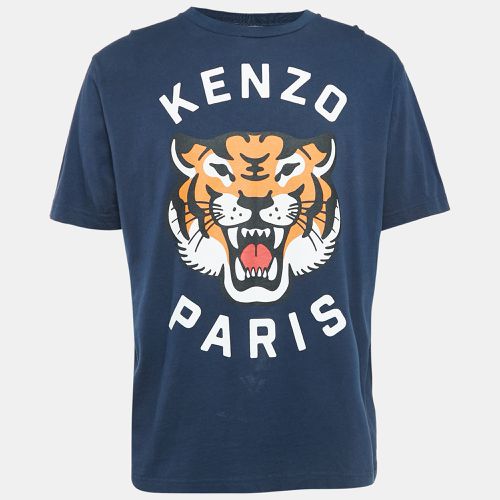 Kenzo Blue Tiger Print Cotton Crew-Neck T-Shirt S - Kenzo - Modalova