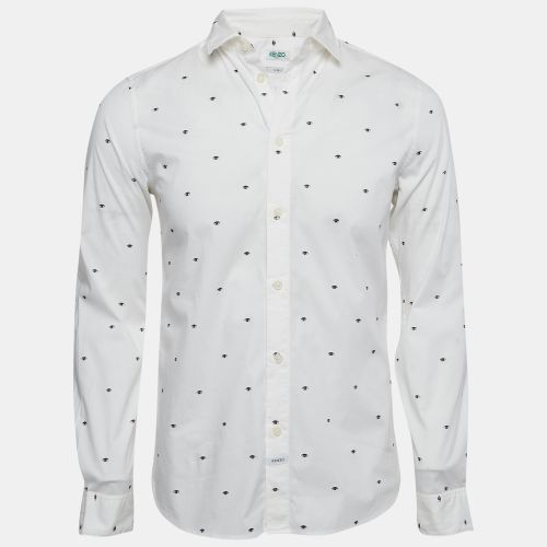 Kenzo White Eye Print Cotton Button Front Shirt M - Kenzo - Modalova