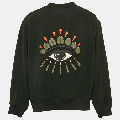 Kenzo Black Eye Embroidery Knit Crew Neck Sweatshirt L - Kenzo - Modalova