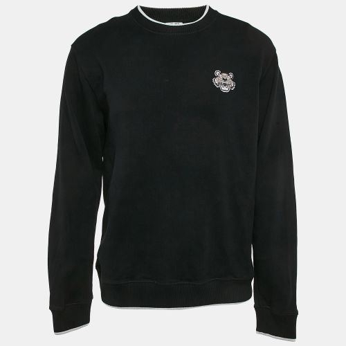 Kenzo Black Tiger Applique Cotton Knit Crew Neck Sweatshirt XL - Kenzo - Modalova