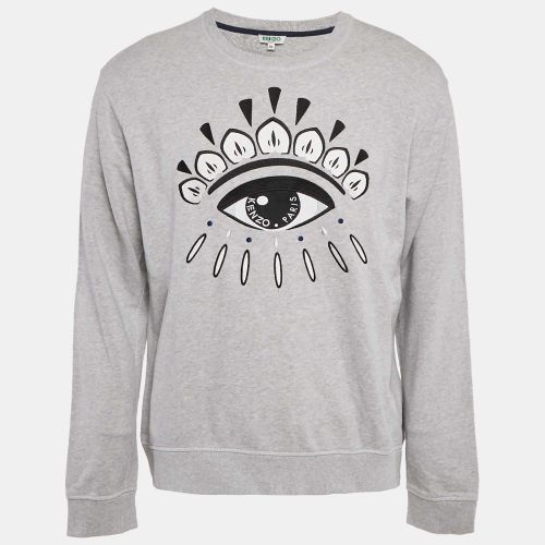 Kenzo Black Eye Embroidered Cotton Crewneck Sweatshirt XL - Kenzo - Modalova