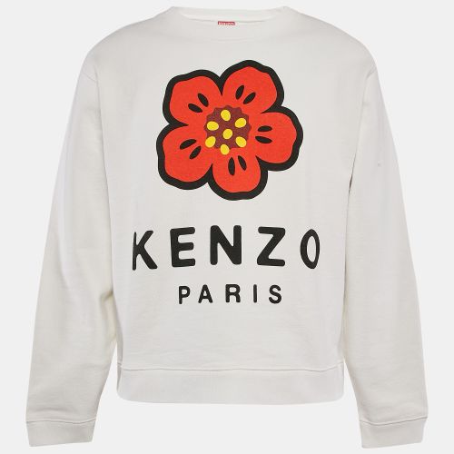 Kenzo White Boke Flower Print Cotton Knit Sweatshirt L - Kenzo - Modalova