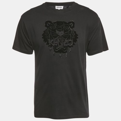 Kenzo Black Velvet Tiger Jersey Crewneck T-Shirt S - Kenzo - Modalova