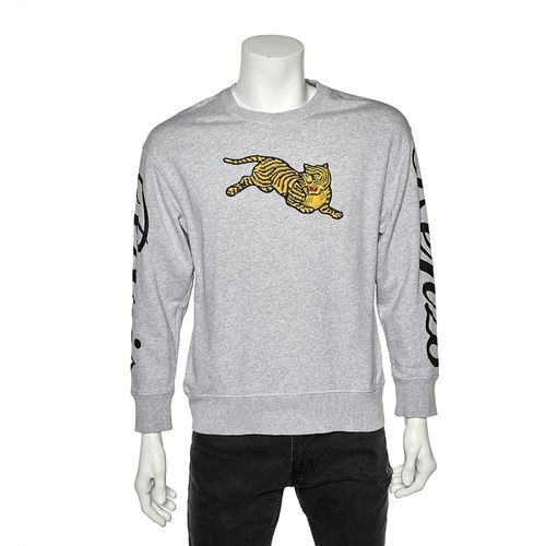 Kenzo Grey Knit Flying Tiger Embroidery Detail Sweatshirt S - Kenzo - Modalova