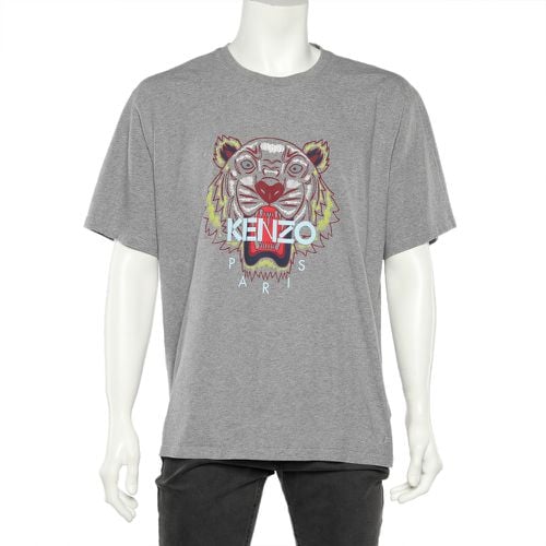 Kenzo Grey Tiger Printed Cotton Crewneck T-Shirt 3XL - Kenzo - Modalova