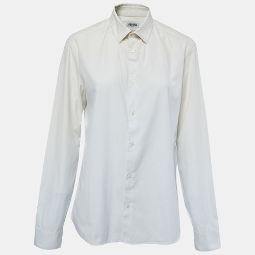 Kenzo Cream & White Cotton Button Front Shirt M - Kenzo - Modalova