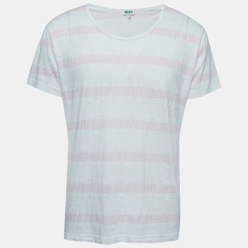 Kenzo White/Pink Patterned Cotton Crew Neck Half Sleeve T-Shirt M - Kenzo - Modalova