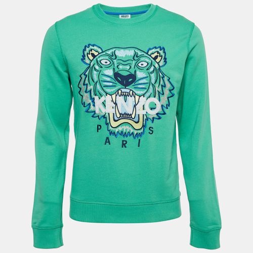 Kenzo Green Tiger Embroidered Cotton Crew Neck Sweatshirt M - Kenzo - Modalova