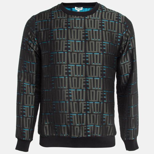 Kenzo Grey Monogram Jacquard Crew Neck Sweatshirt S - Kenzo - Modalova