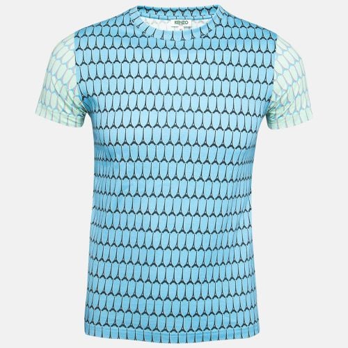 Kenzo Blue Printed Cotton Crew Neck Short Sleeve T-Shirt XS - Kenzo - Modalova