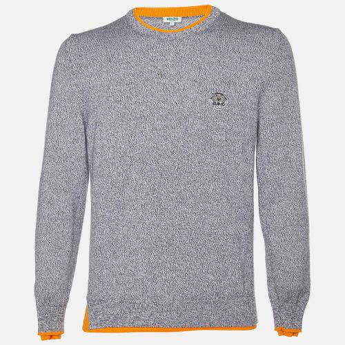 Kenzo Grey Melange Wool Knit Crew Neck Sweater L - Kenzo - Modalova