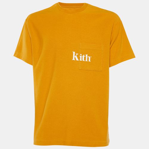 Kith Mustard Yellow Cotton Knit Logo Printed Crewneck T-Shirt S - Kith - Modalova