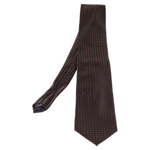 Lanvin Vintage Brown & Black Checkered Silk Traditional Tie - Lanvin - Modalova