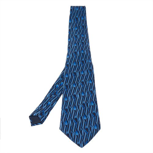 Lanvin Navy Blue Geometric Paisley Print Traditional Silk Tie - Lanvin - Modalova