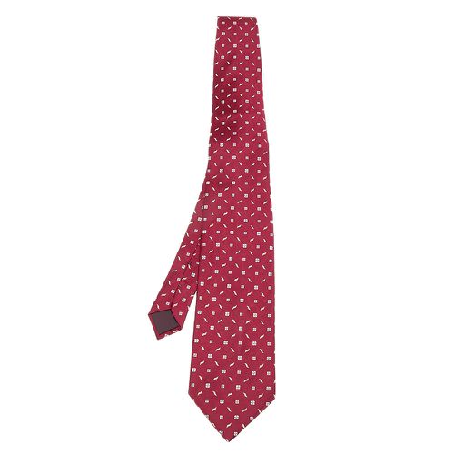 Lanvin Red Floral Pattern Silk Satin Tie - Lanvin - Modalova