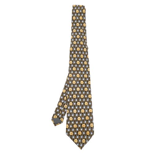 Lanvin Vintage Black Lotus Printed Silk Tie - Lanvin - Modalova