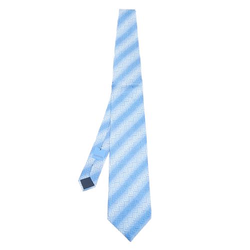 Lanvin Ombre Blue Printed Silk Tie - Lanvin - Modalova