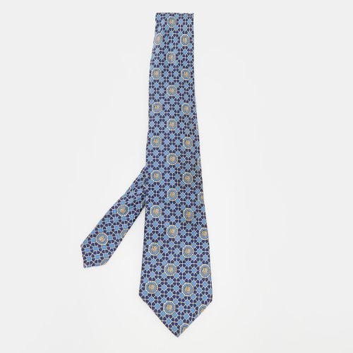 Lanvin Blue Geometric Motif Silk Tie - Lanvin - Modalova