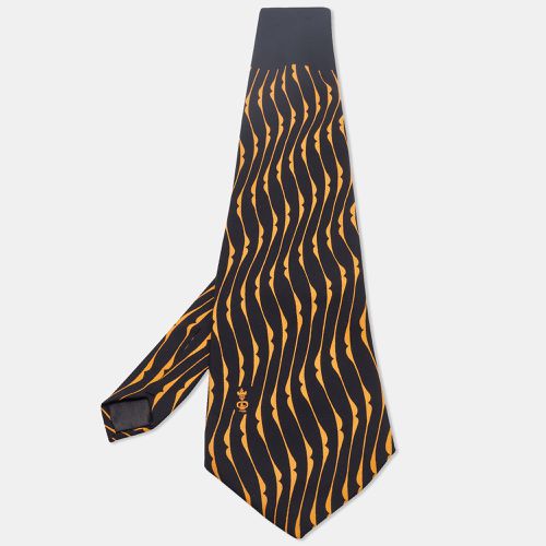 Lanvin Vintage Black & Orange Printed Silk Traditional Tie - Lanvin - Modalova