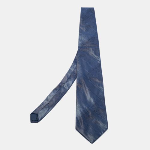 Lanvin Navy Blue Patterned Print Silk Tie - Lanvin - Modalova