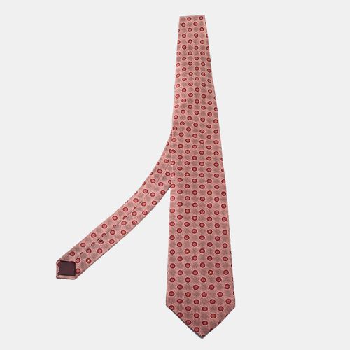 Lanvin Red/Cream Jacquard Silk Tie - Lanvin - Modalova