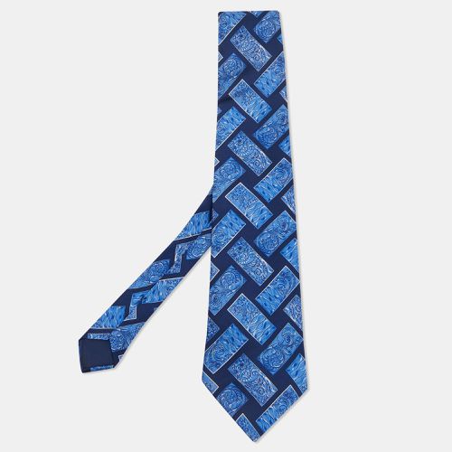 Lanvin Blue Baroque Printed Silk Satin Tie - Lanvin - Modalova