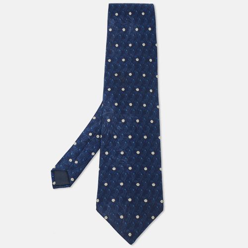 Lanvin Blue Printed Satin Silk Traditional Tie - Lanvin - Modalova