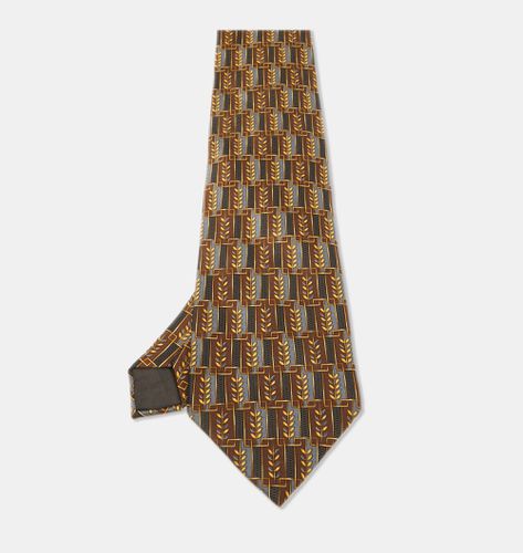 Lanvin Brown Printed Silk Traditional Tie - Lanvin - Modalova