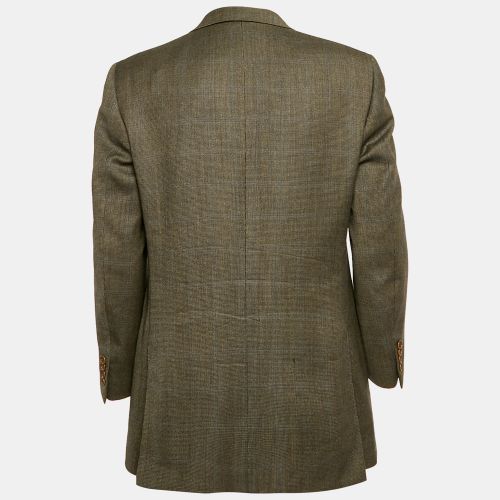 Khaki Patterned Wool Regular Fit Blazer L - Lanvin - Modalova