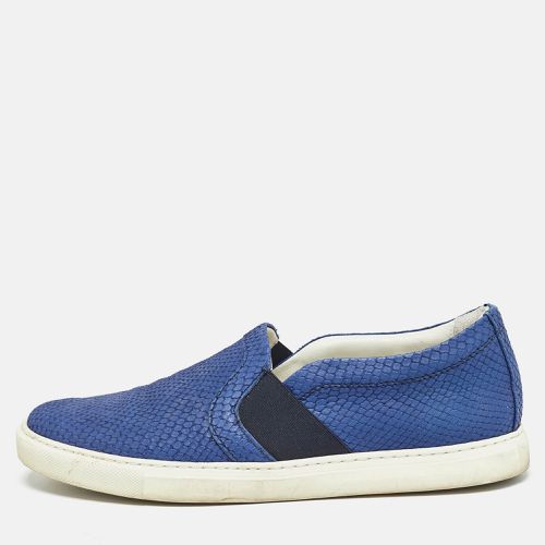 Lanvin Blue Python Embossed Leather Slip on Sneakers Size 41 - Lanvin - Modalova