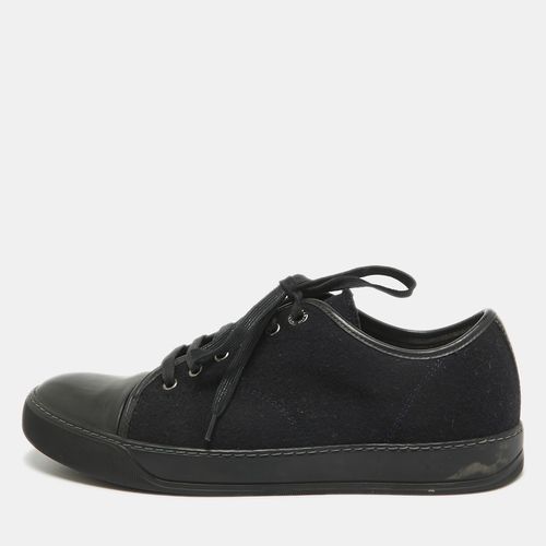 Lanvin Black Leather and Tweed Lace Up Sneakers 41 - Lanvin - Modalova