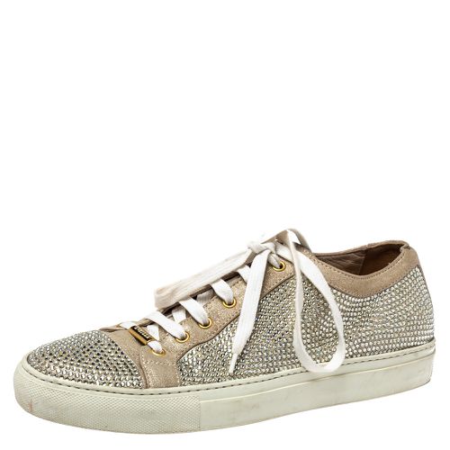 Le Silla Metallic Beige Crystal Embellished Suede Low Top Sneakers Size 41 - Le Silla - Modalova