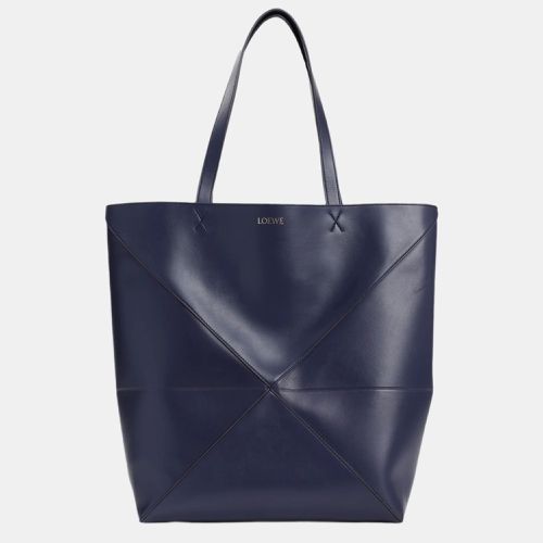 Loewe Navy Blue Puzzle Fold Large Tote Bag - Loewe - Modalova