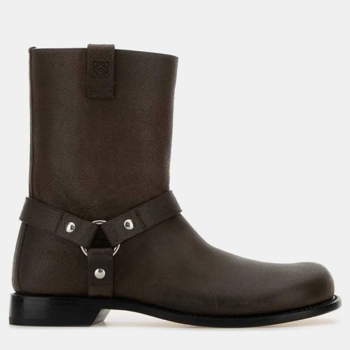 Loewe Dark Brown Leather Campo Biker Boots EU 41 - Loewe - Modalova