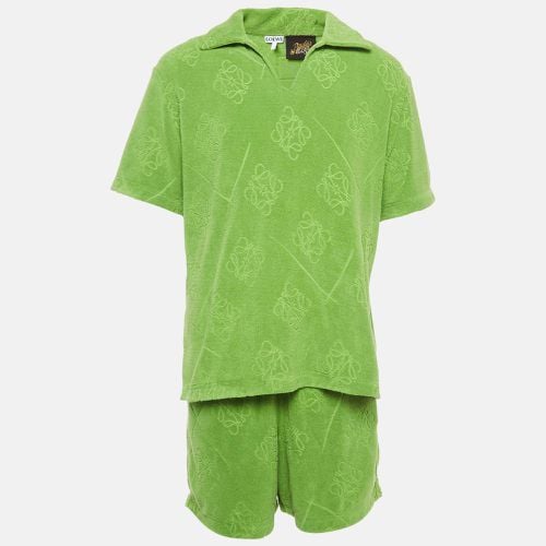 Loewe X Paula Ibiza Green Anagram Terry Cotton Shirt & Shorts Set M - Loewe - Modalova