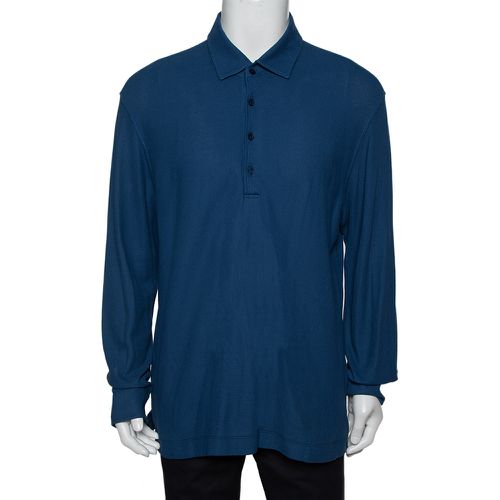 Loro Piana Blue Cotton Pique long Sleeve Polo T Shirt 3XL - Loro Piana - Modalova