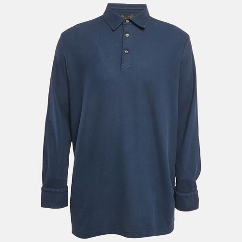 Loro Piana Blue Pique Cotton Long Sleeve Polo T-Shirt 4XL - Loro Piana - Modalova