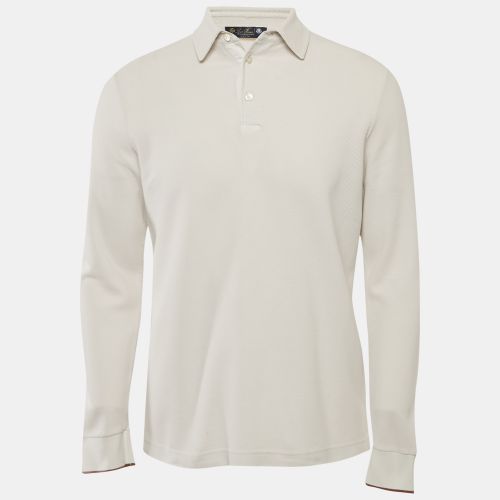 Cotton Pique Long Sleeve Polo T-Shirt M - Loro Piana - Modalova