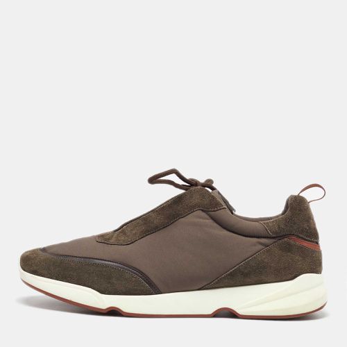 Loro Piana Olive Green Satin and Suede Modular Walk Sneakers Size 45.5 - Loro Piana - Modalova