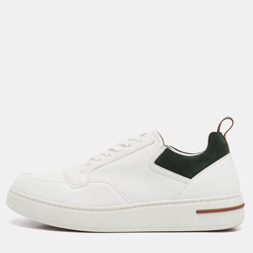 Loro Piana White/Green Leather and Suede Newport Walk Sneakers Size 39 - Loro Piana - Modalova