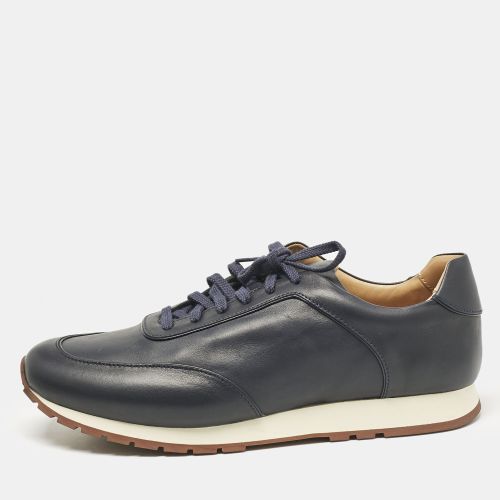 Loro Piana Dark Blue Leather Lace Up Sneakers Size 45.5 - Loro Piana - Modalova