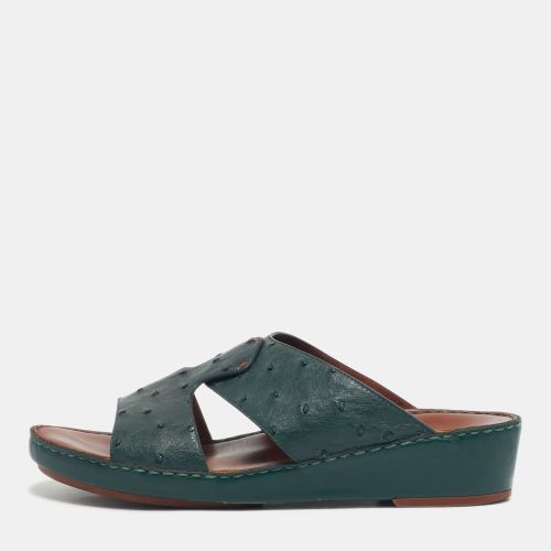 Loro Piana Green Ostrich Leather Slip On Sandals Size 42 - Loro Piana - Modalova