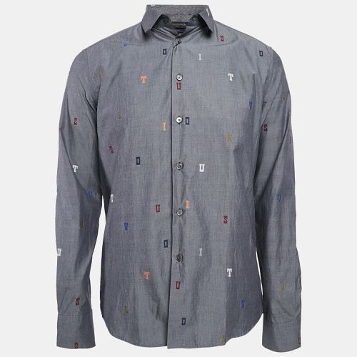 Louis Vuitton Grey Alphabet Fil Coupe Cotton DNA Collar Shirt S - Louis Vuitton - Modalova