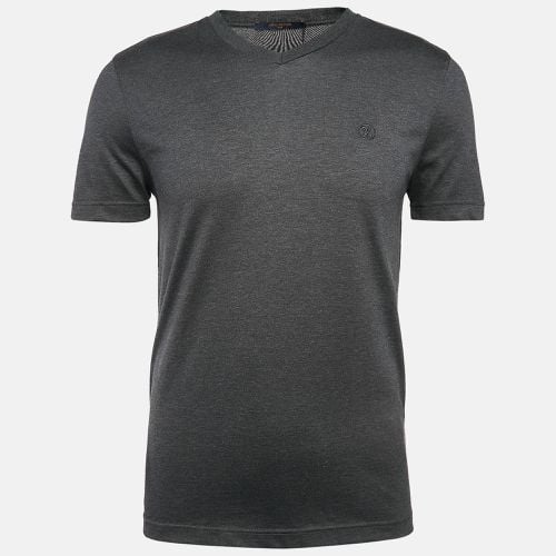 Louis Vuitton Grey LV Embroidered Jersey V-Neck T-Shirt XS - Louis Vuitton - Modalova