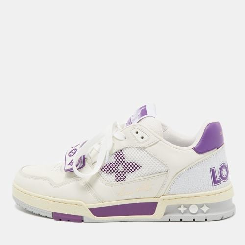 Louis Vuitton White/Purple Leather and Mesh LV Trainer Sneakers Size 41 - Louis Vuitton - Modalova