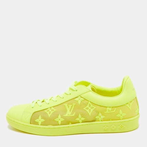 Louis Vuitton Neon Yellow Leather and Monogram Embroidered Mesh Luxembourg Sneakers Size 40 - Louis Vuitton - Modalova