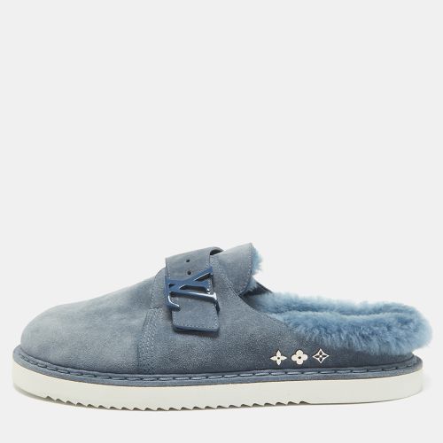 Louis Vuitton Blue Fur and Suede Easy Mules Size 41 - Louis Vuitton - Modalova