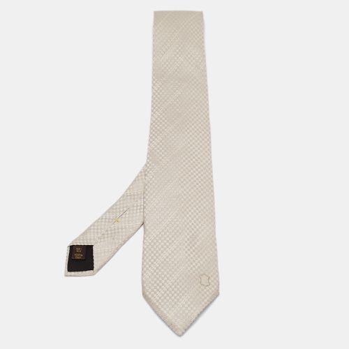 Louis Vuitton Grey Petit Damier Pattern Silk Tie - Louis Vuitton - Modalova