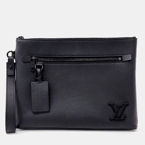 Louis Vuitton Black Leather Aerogram Pouch - Louis Vuitton - Modalova